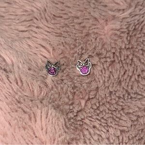 Mini mouse 925 silver & pink earrings